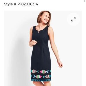 NWOT EMBROIDERED FISH SHEATH DRESS (extra sequence included)